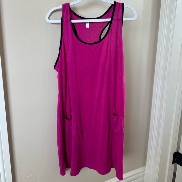 Hot Pink Flowy Dress - Picture 1 of 4